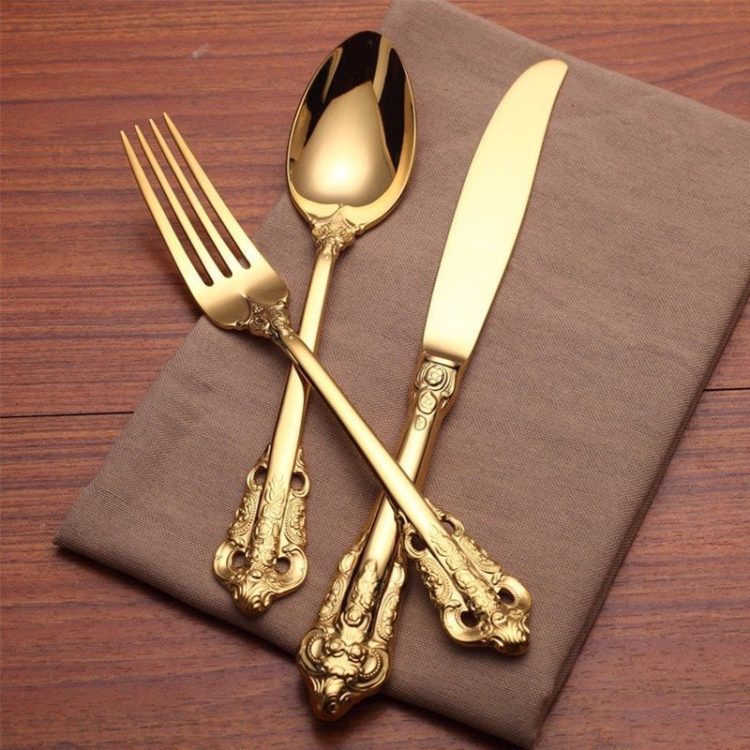 Royal Gold Plated English Cutlery 24 Piece Set