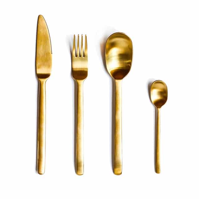 4pcs Rose Gold Cutlery Set Black Dinnerware Forks Knives Scoops Set 18 10 Stainless