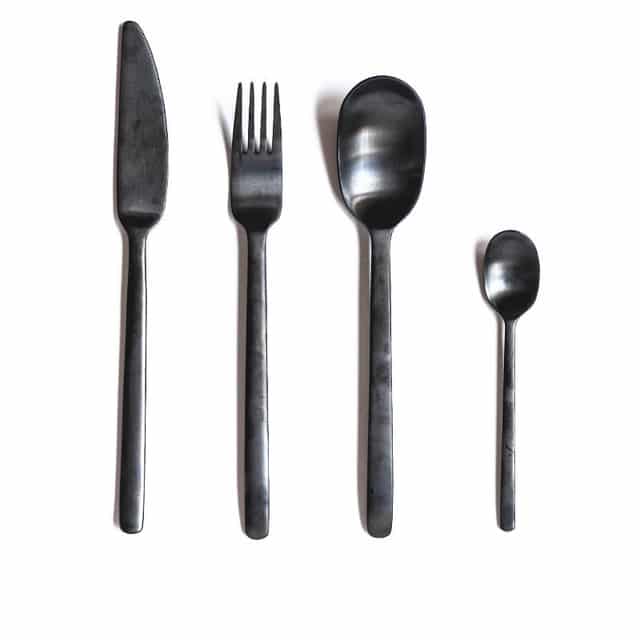 4pcs Rose Gold Cutlery Set Black Dinnerware Forks Knives Scoops Set 18 10 Stainless